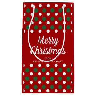 Modern Red Pattern Merry Christmas Small Gift Bag