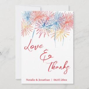 Modern Red Photo Wedding Thank You Card W Note
