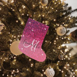 Modern Red & Pink Glitter Sparkles Name Large Christmas Stocking<br><div class="desc">Modern Red & Pink Glitter Sparkles Name</div>