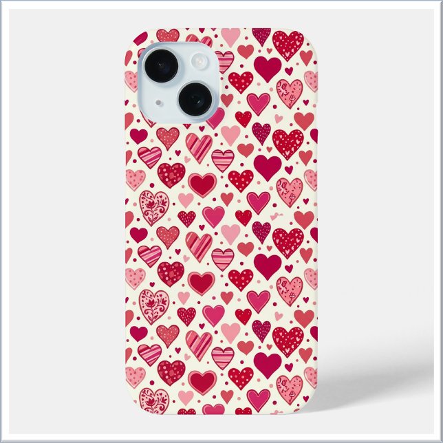 Modern Red & Pink Hearts Pattern Case-Mate iPhone Case (Creator Uploaded)