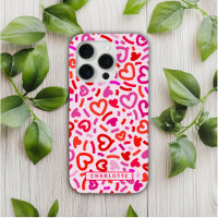 Modern Red Pink Purple Romantic Love Heart Pattern
