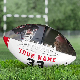 Modern Red Player Name Number 2 Photo Collage Foo Football