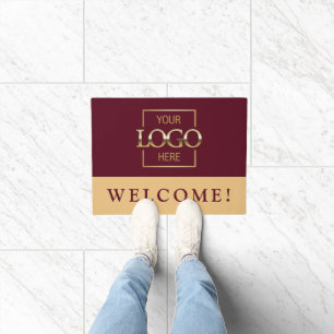 Modern Red Promotional Business Logo Door Mat