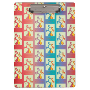 Modern Red, purple and blue Tulip Couple pattern Clipboard