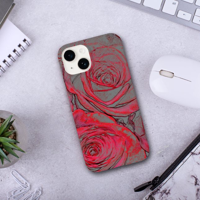 Modern Red Rose Glow  Case-Mate iPhone Case (Creator Uploaded)