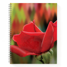 Modern Red Rose High Poly Hardcover Journal