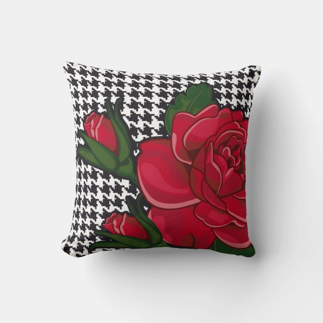 Modern Red Rose Pillow Style 2 (Front)
