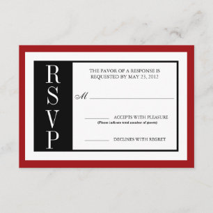 Modern Red Rose RSVP Card