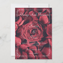 Modern Red Roses Elegant Summer Wedding Invitation