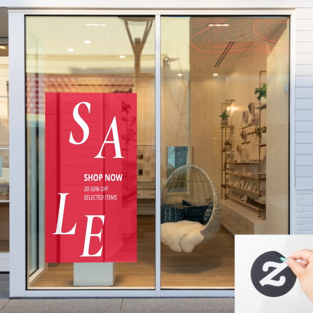 Modern Red SALE Store Discount Business Promo (Store Window)