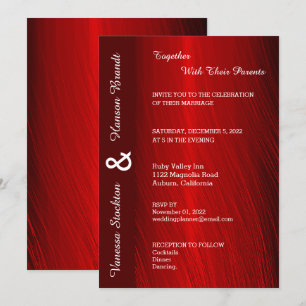Modern Red Satin Wedding Invitation