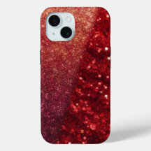 Modern Red Sparkle Glitter Phone Case / iPhone 15