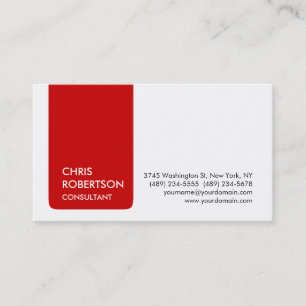Modern Red Stripe White Attractive Business Card
