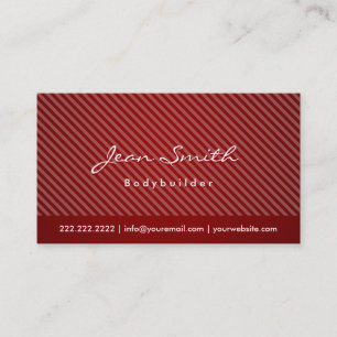 Modern Red Stripes Bodybuilding Business Card