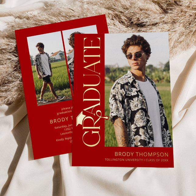 Modern Red Tassel 3 Photo Graduation (Creator Uploaded)