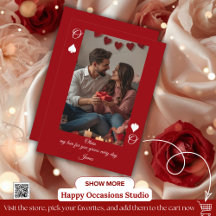 Modern Red Valentine’s Day Photo Card