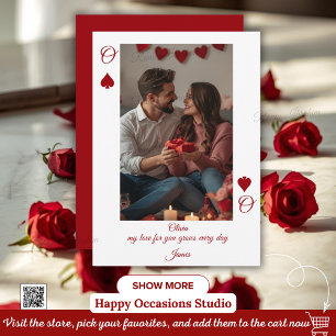 Modern Red Valentine’s Day Photo Card