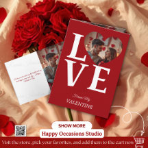Modern Red Valentine’s Day Photo Card