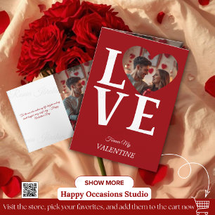 Modern Red Valentine’s Day Photo Card