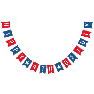 Modern Red, White & Blue 4Th July Party Supplies  Bunting