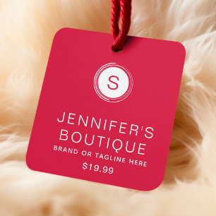 Modern Red White Boutique Branding Calling Card