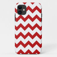 Modern Red White Chevron Pattern iPhone 5 5S Case