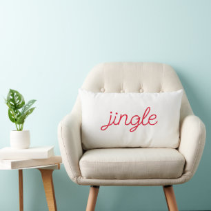Modern red & white Christmas Lumbar Pillow