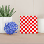 Modern Red White Croatian Chequerboard Pattern Ceramic Tile<br><div class="desc">This ceramic tile features a popular Croatian chequerboard pattern in red and white.</div>