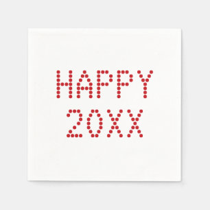 Modern red white custom Happy New Year paper Napkin