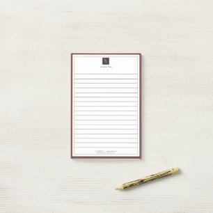 Modern Red White Gold with Business Logo Post-it Notes