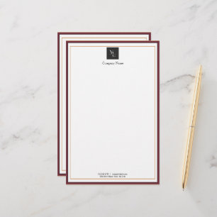 Modern Red White Gold with Business Logo Stationery