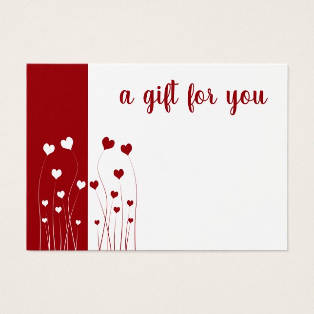 Modern Red White Love Hearts Romantic Gift Card (Front)