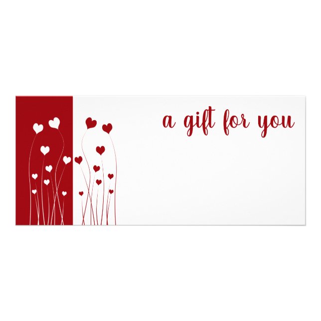 Modern Red White Love Romantic Hearts Gift Card (Front)