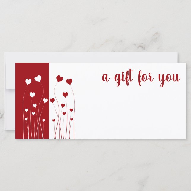Modern Red White Love Romantic Hearts Gift Card (Front)