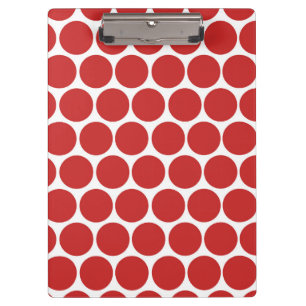 MODERN RED, WHITE POLKA DOTS CLIPBOARD