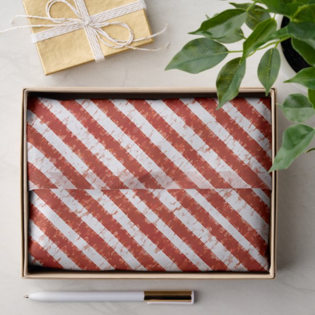 Modern Red White Stripe Elegant Stylish Pattern   Tissue Paper (Gift)