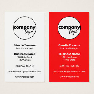 MODERN RED WHITE TWO SIDED LOGO BRAND