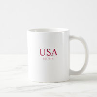 Modern Red White USA Established 1776