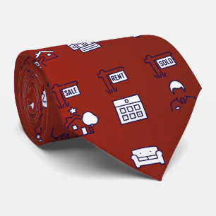 Modern Red Wine Colour Real estate Agent Tie