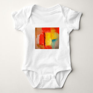 Modern Red Yellow Abstract Painting Baby Bodysuit