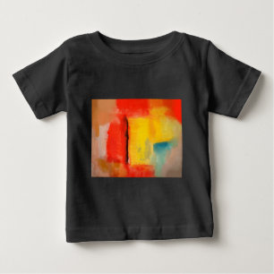 Modern Red Yellow Abstract Painting Baby T-Shirt