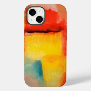 Modern Red Yellow Abstract Painting iPhone Case