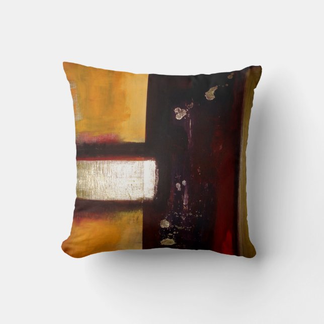 Modern Red Yellow Brown Soft Pastel Colour Abstrac Cushion (Front)