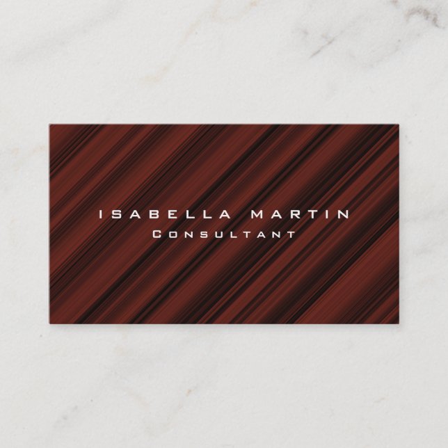 Modern Reddish Brown Unique Trendy Creative Business Card (Front)