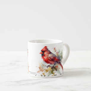 Modern Reds ''You Are Near'' CARDINAL  Bone China Espresso Cup
