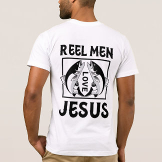 Modern 'Reel Men Love Jesus' T-Shirt Design