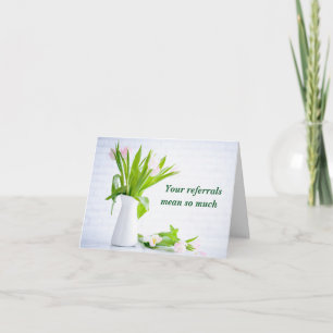 Modern Referral Thank You Flowers Business Card