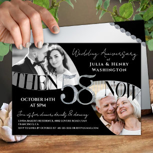 Modern Refined 58th Wedding Anniversary Invitation