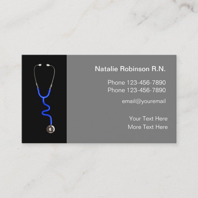 Modern Registered Nurse Medical Business Card (Front)