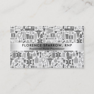 Modern Registered Nurse Nursing Pattern Business Card